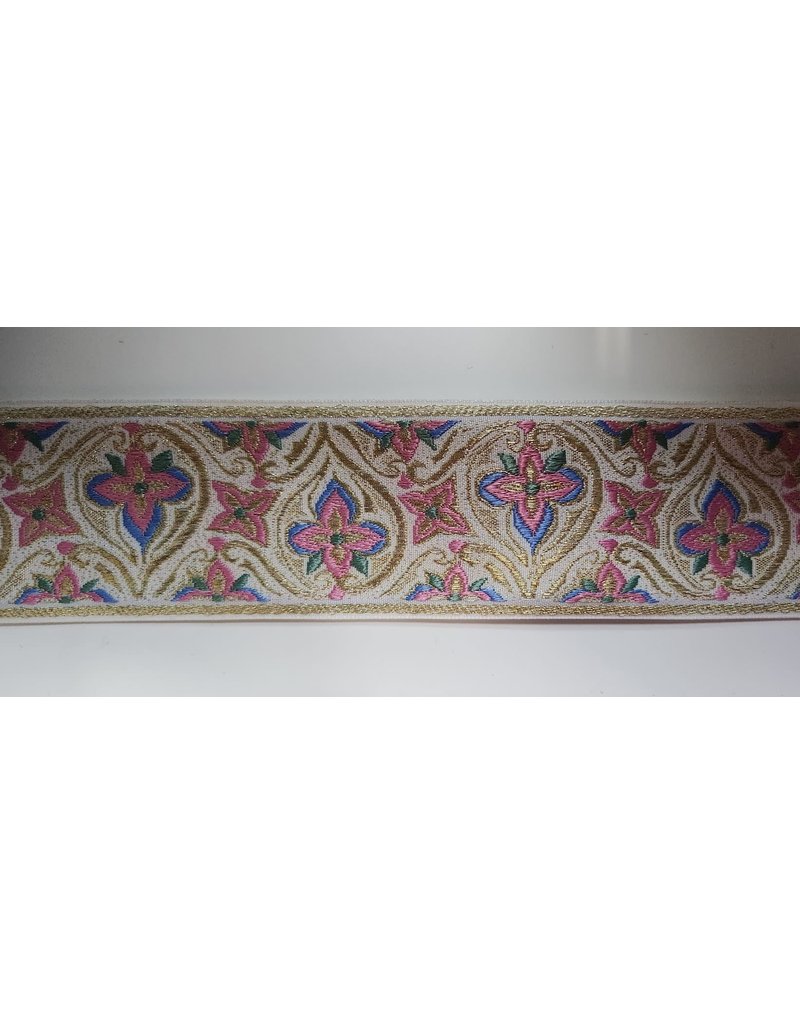 Cloakmakers.com Stained Glass Trim, Pink/White