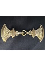 Cloakmakers.com Battle Axes Cloak Clasp -Raw Jewelers Brass
