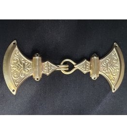 Cloakmakers.com Battle Axes Cloak Clasp -Raw Jewelers Brass