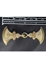 Cloakmakers.com Battle Axes Cloak Clasp -Raw Jewelers Brass