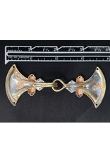 Cloakmakers.com Battle Axes Cloak Clasp -Raw Jewelers Brass