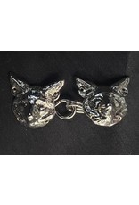 Fox Hook & Eye Cloak Clasp - Silver Tone Plated - Cloak & Dagger Creations