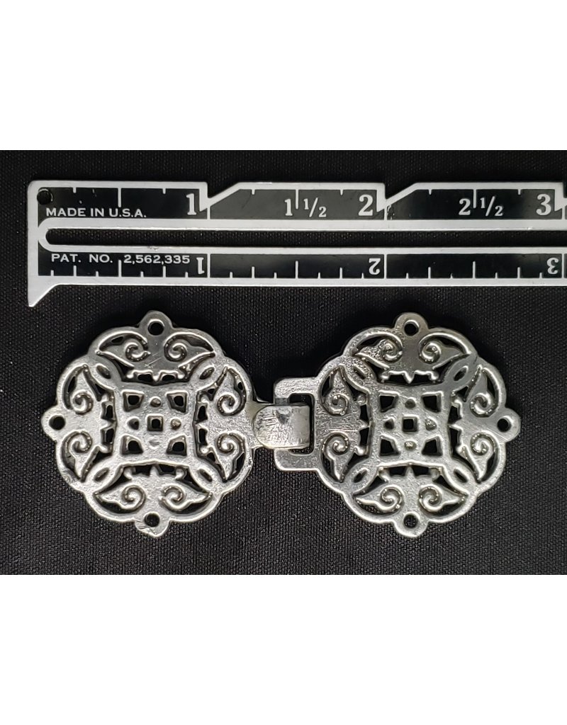 Cloakmakers.com Knotwork Swirl Rosette Cloak Clasp - Pewter