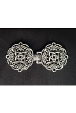 Cloakmakers.com Knotwork Swirl Rosette Cloak Clasp - Pewter