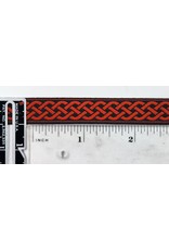 Cloakmakers.com 3 Strand Celtic Braid Trim, Red on Black - Narrow