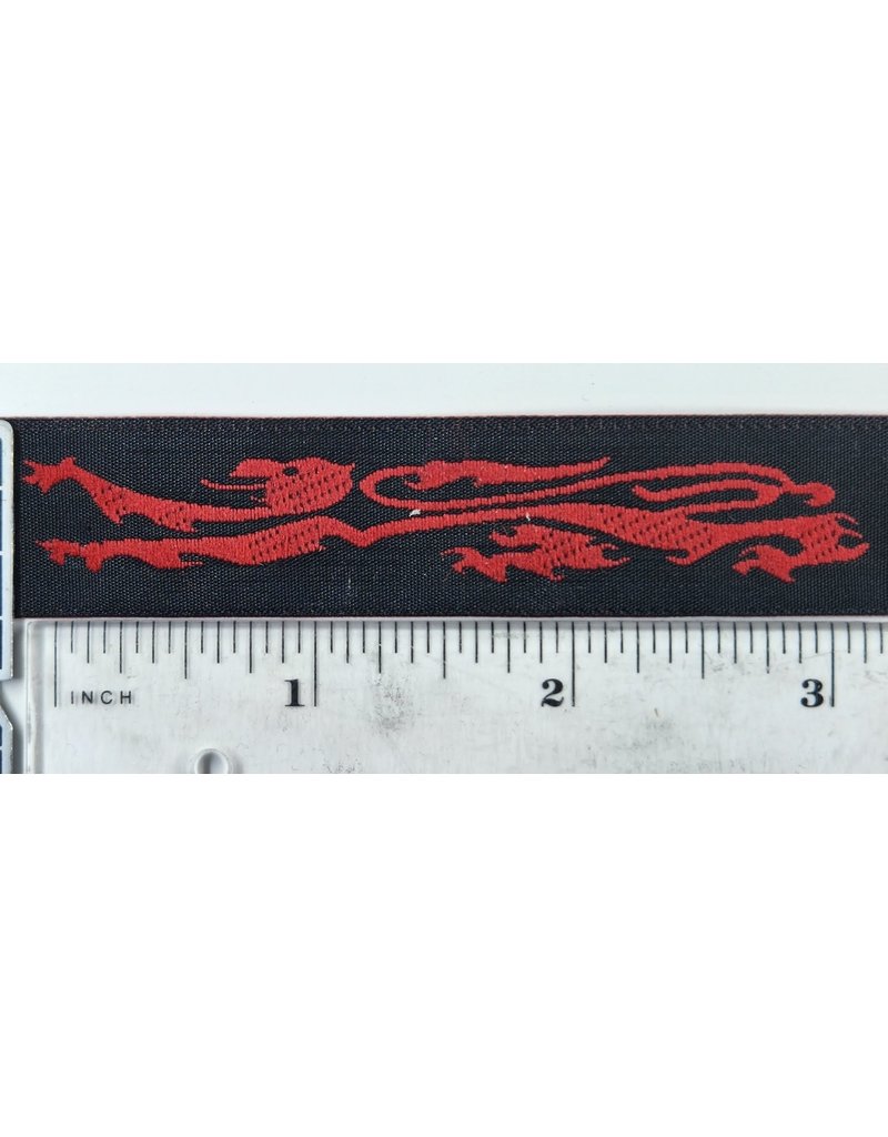 Cloakmakers.com Lion Passant Trim, Scottish, Red/Black