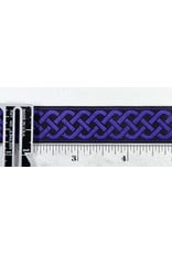 Cloakmakers.com 3 Strand Celtic Braid Trim, Purple on Black - Medium