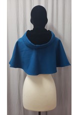 Cloakmakers.com 4863 - Short Dark Turquoise Wool Cloak, Black Hood Lining
