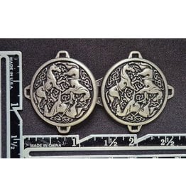 Cloakmakers.com Celtic Horse Medallion, Small Cloak Clasp - Pewter