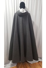 Cloakmakers.com 4868 - Long Charcoal Grey Cloak, Pale Grey Hood Lining