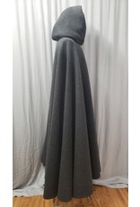 Cloakmakers.com 4868 - Long Charcoal Grey Cloak, Silver Hood Lining