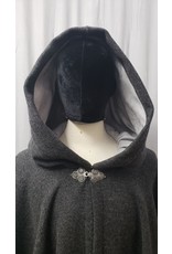 Cloak and Dagger Creations 4868 - Long Charcoal Grey Cloak, Silver Hood Lining