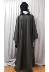 Cloakmakers.com R516 - Dark Green Washable Wool Robe w/Pockets, Extra Long