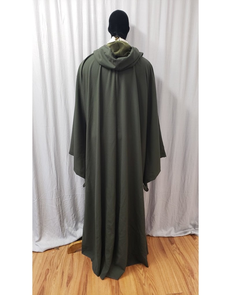 Cloakmakers.com R516 - Dark Green Washable Wool Robe w/Pockets, Extra Long