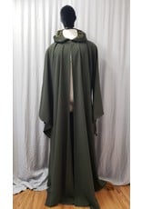 Cloakmakers.com R516 - Dark Green Washable Wool Robe w/Pockets, Extra Long