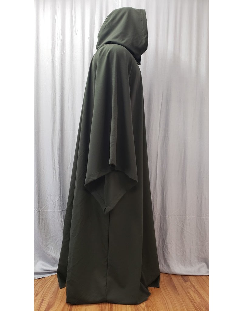 R516 - Dark Green Washable Wool Robe w/Pockets, Extra Long - Cloak & Dagger  Creations