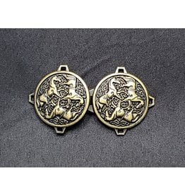 Cloakmakers.com Celtic Horse Medallion, Small Cloak Clasp - Bronze