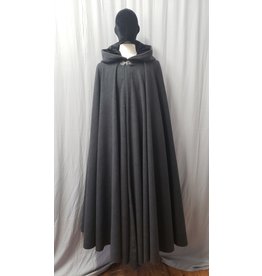 Cloak and Dagger Creations 4856 - Dark Grey Long Cloak, Black Hood Lining