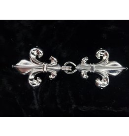 Cloakmakers.com Fleur de Lis Classic Cloak Clasp - Silver Tone Plated