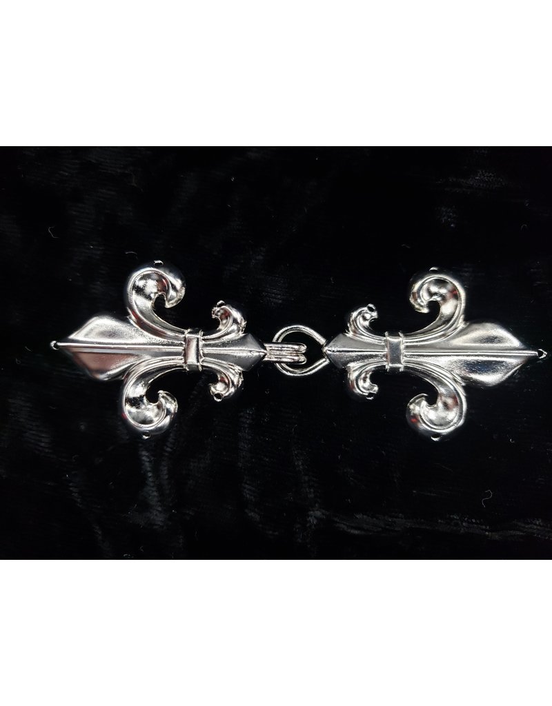 Cloakmakers.com Fleur de Lis Classic Cloak Clasp - Silver Tone Plated