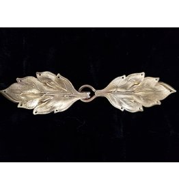Cloakmakers.com Leaf Straight Cloak Clasp - Jewelers Bronze