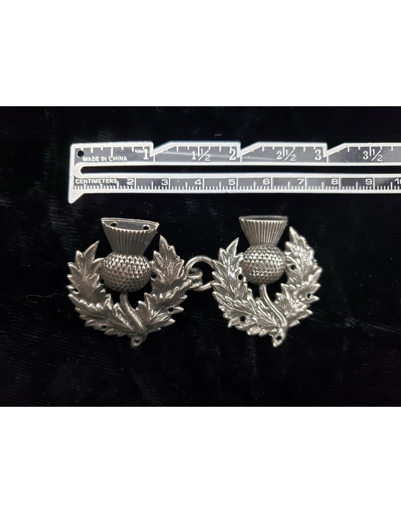 Cloakmakers.com Scottish Thistle Cloak Clasp - Silver Tone Plated