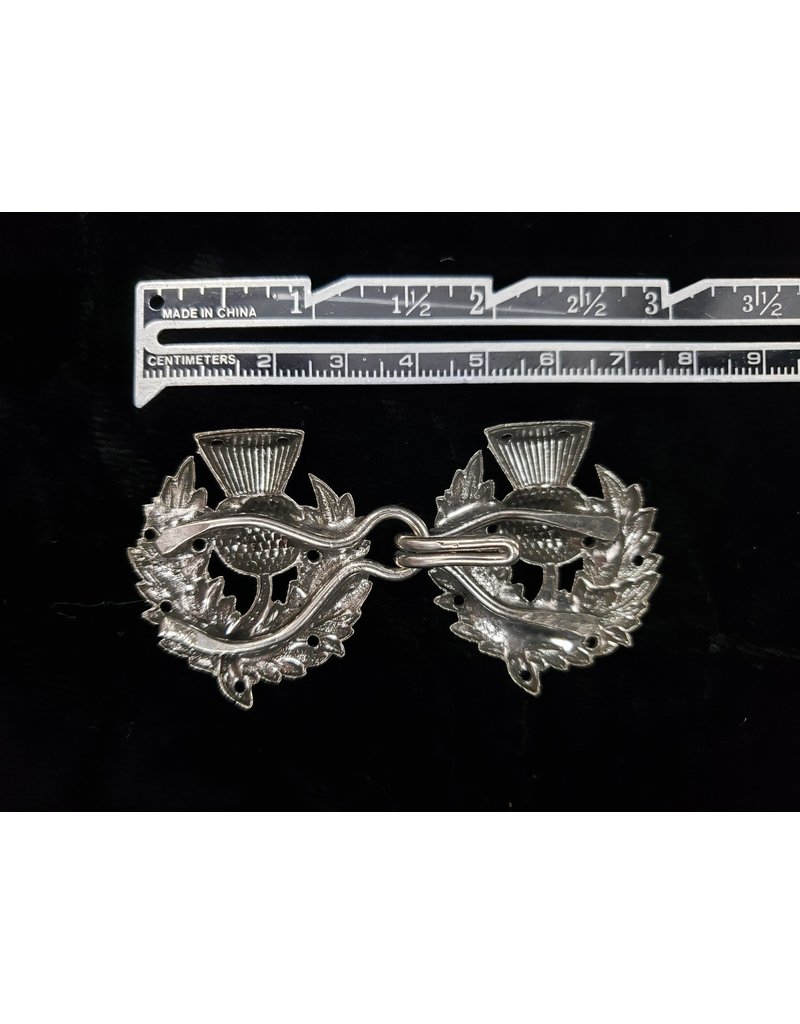 Cloakmakers.com Scottish Thistle Cloak Clasp - Silver Tone Plated