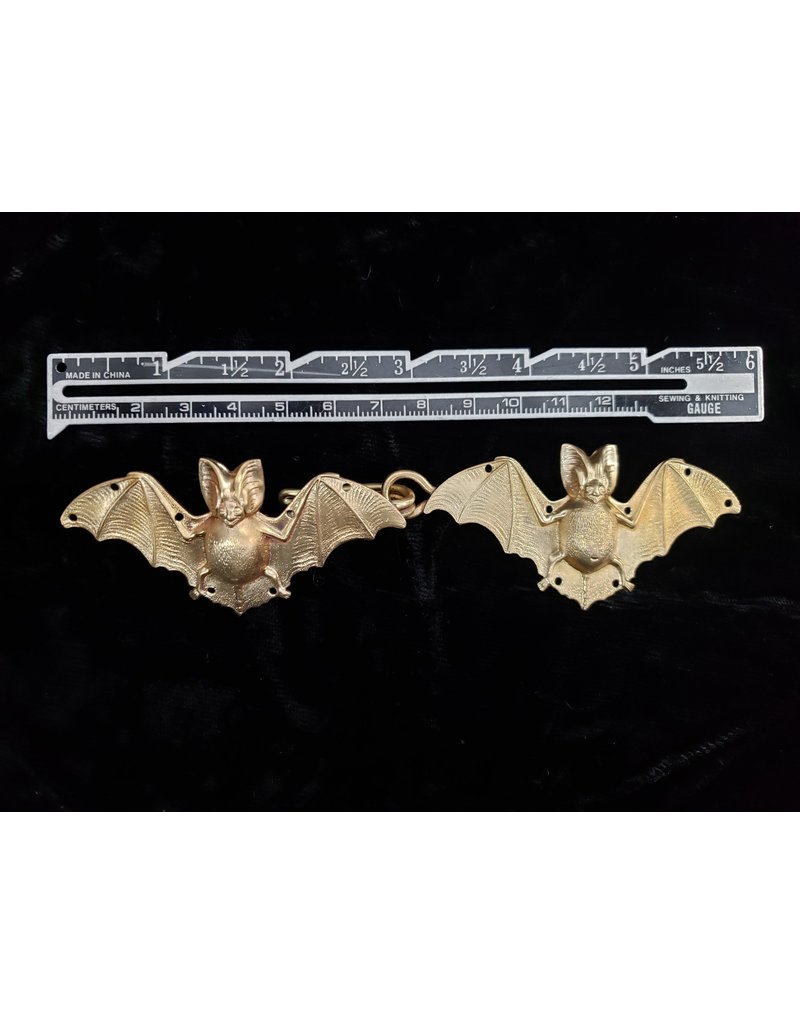 Cloakmakers.com Bats Cloak Clasp -Raw Jewelers Brass