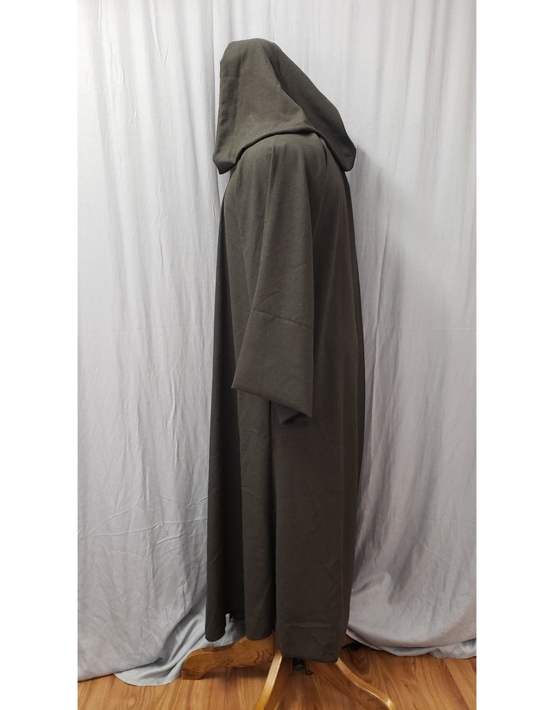 Cloakmakers.com R517 -  Washable Brown & Black  Heathered Wool Robe w/Pockets