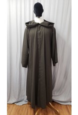 R516 - Dark Green Washable Wool Robe w/Pockets, Extra Long - Cloak