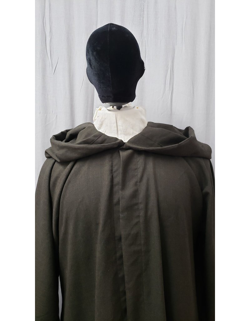 Cloakmakers.com R517 -  Washable Brown & Black  Heathered Wool Robe w/Pockets