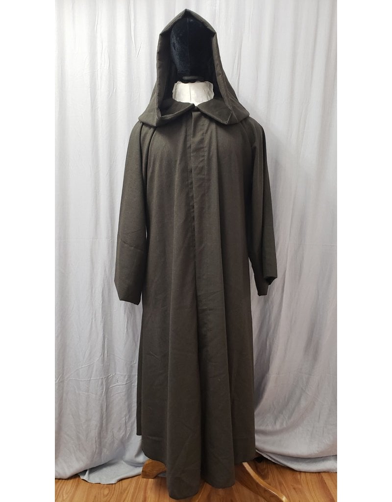 Cloakmakers.com R517 -  Washable Brown & Black  Heathered Wool Robe w/Pockets