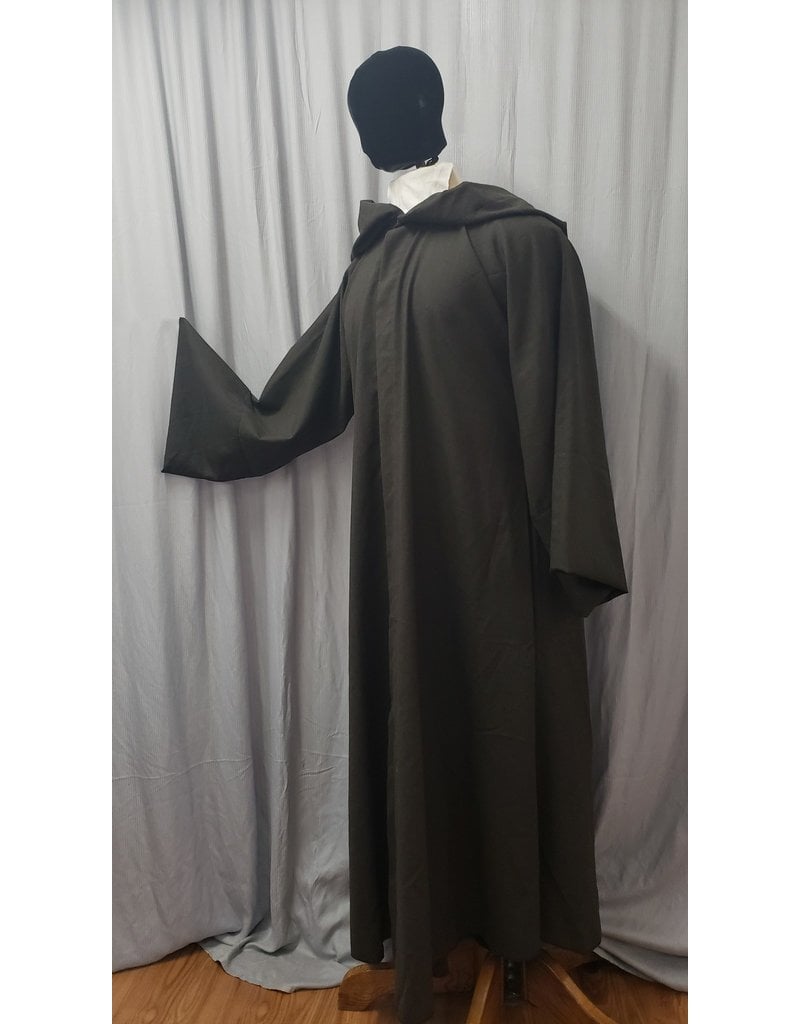 Cloakmakers.com R517 -  Washable Brown & Black  Heathered Wool Robe w/Pockets