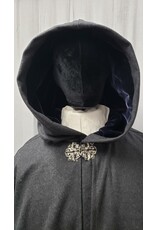 Cloakmakers.com 4894 - Charcoal Grey Inverness Cloak, 6 Pockets, Midnight Blue Hood Lining