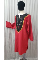 Cloakmakers.com J789 - Red Cotton Tunic w/ Archery Embroidery on Black Yoke