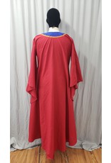 Cloakmakers.com G1137 - Red Cotton Gown, Treble Clef and Triquetra Cat on Blue Yoke