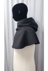 Cloakmakers.com H365 - Dark Charcoal Grey Wool Hooded Cowl