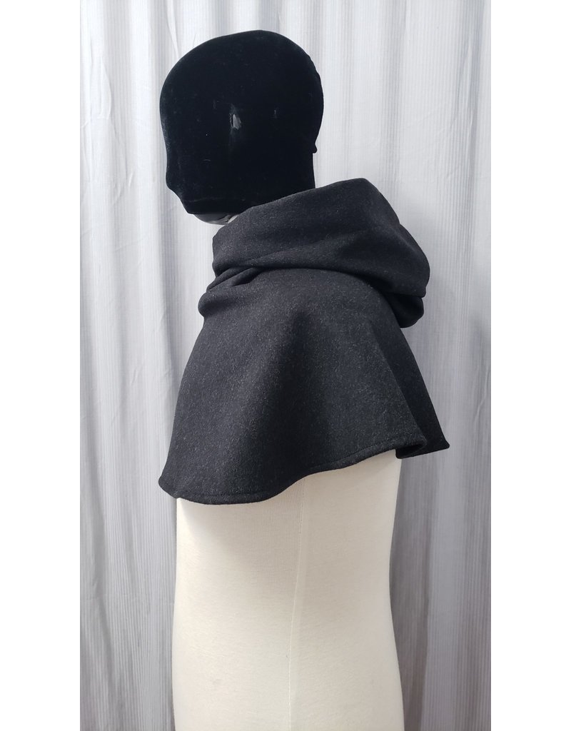 Cloakmakers.com H365 - Dark Charcoal Grey Wool Hooded Cowl
