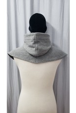 Cloakmakers.com H366 - Light Heather Grey Washable Wool Hooded Cowl