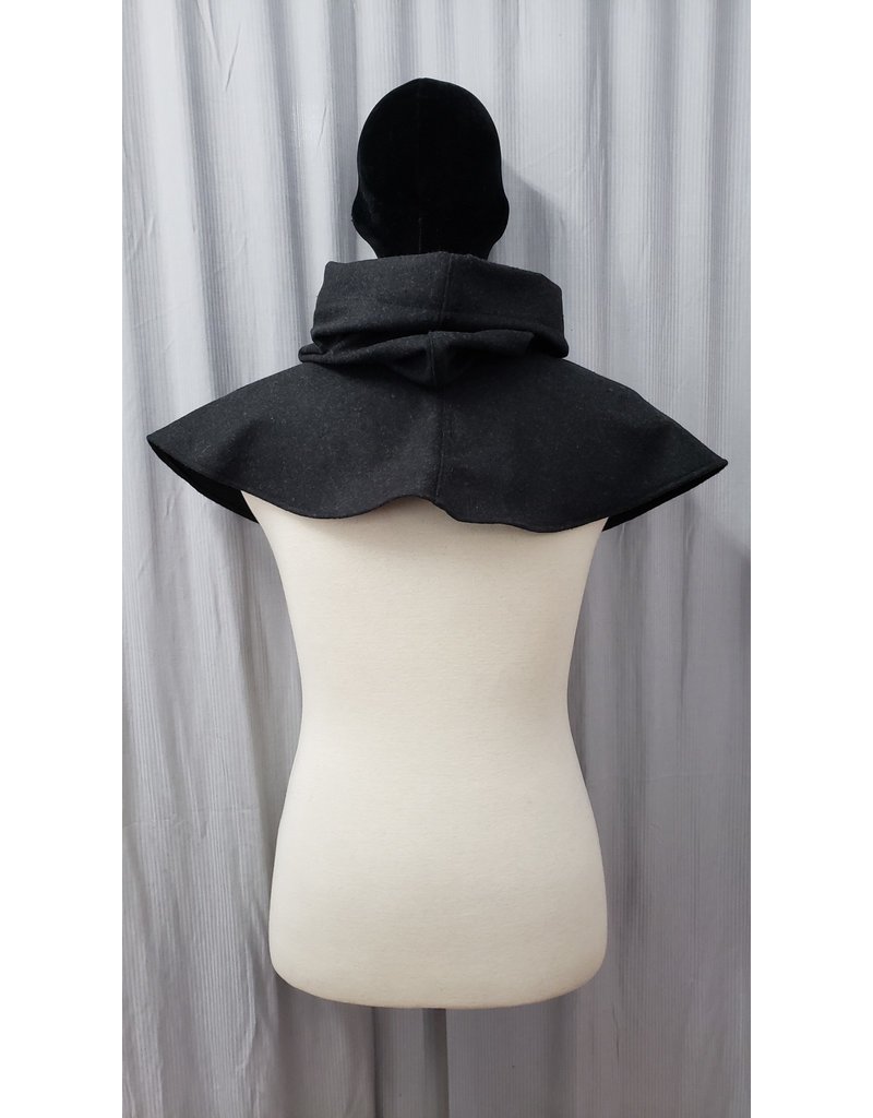 Cloakmakers.com H370 - Charcoal Grey Wool Blend Hooded Cowl