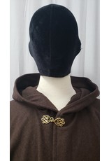 Cloakmakers.com 4897 - Short Brown Wool Hooded Cloak w/ Pockets, Unlined Hood