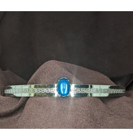 Cloakmakers.com Turquoise Oval Glass Stone on Silvertone Plated Spiral Center Circlet - Unisex Circlet