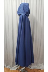 Cloakmakers.com 4901 - Dark Blue Cotton Poplin Rain Cloak, Light Blue Hood Lining