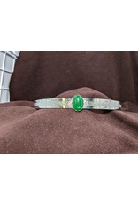 Cloakmakers.com Green Agate on Silvertone Plated Spiral Center Band - Unisex Circlet