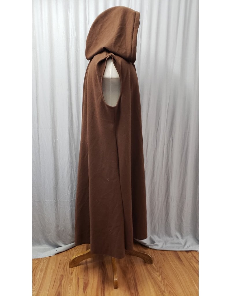 Cloakmakers.com J794-XXL Brown Wool Hooded Desert Nomad Vest