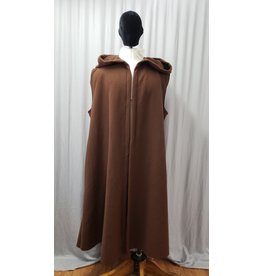 Cloakmakers.com J794-XXL Brown Wool Hooded Desert Nomad Vest