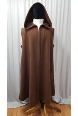 Cloakmakers.com J794-XXL Brown Wool Hooded Desert Nomad Vest