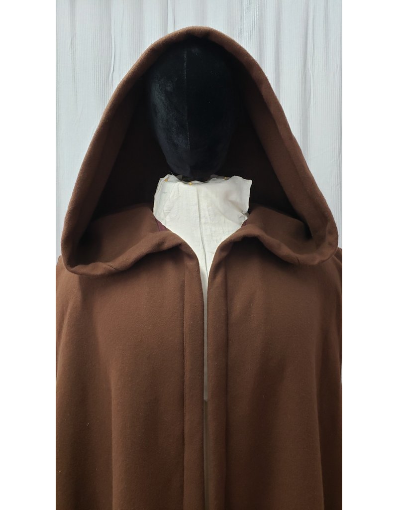 Cloakmakers.com J794 - Medium Brown Wool Hooded Desert Nomad Vest