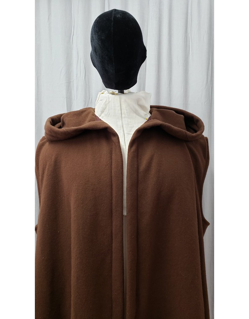 Cloakmakers.com J794 - Medium Brown Wool Hooded Desert Nomad Vest