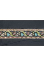 Cloak and Dagger Creations Bordered 3-Flower Vine Wide Trim, Metallic Accents